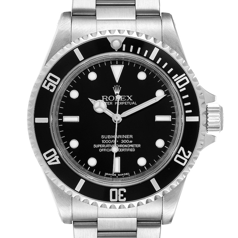 Rolex Submariner Non-Date 4 Liner Steel Mens Watch 14060 Box Card SwissWatchExpo