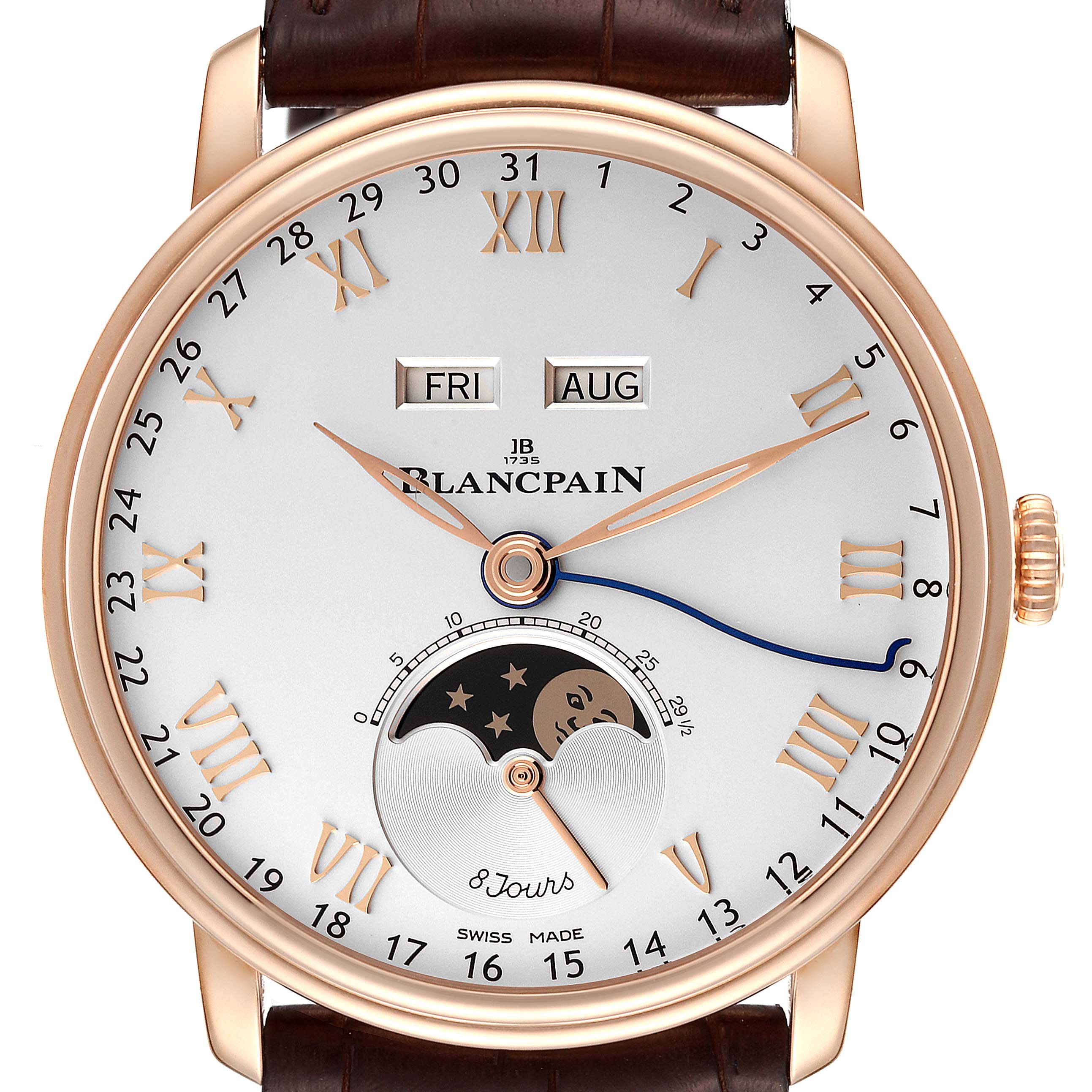 Blancpain Villeret Complete Calendar 8 Days Rose Gold Watch