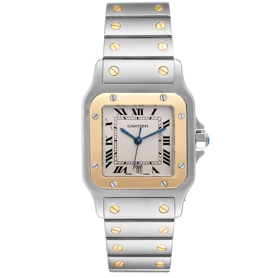 Cartier Santos Galbee Large Steel Yellow Gold Mens Watch W20011C4