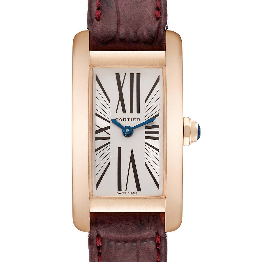 Cartier Tank Americaine 18K Rose Gold Silver Dial Ladies Watch W2607056 SwissWatchExpo