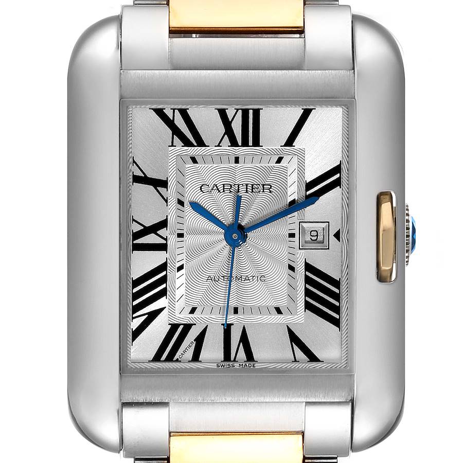 Cartier Tank Anglaise Large Steel 18K Yellow Gold Watch W5310047 Box Papers SwissWatchExpo
