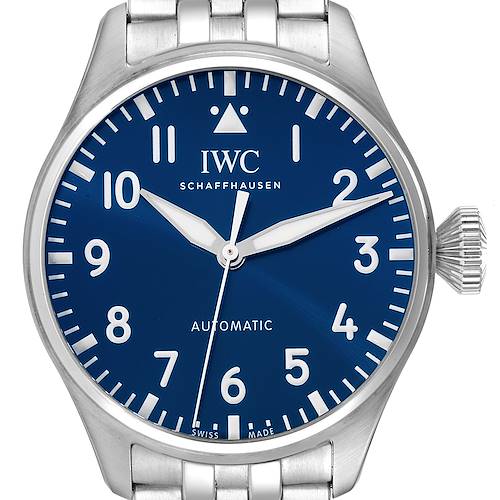 Photo of IWC Big Pilots 43mm Steel Blue Dial Mens Automatic Watch IW329304 Box Card