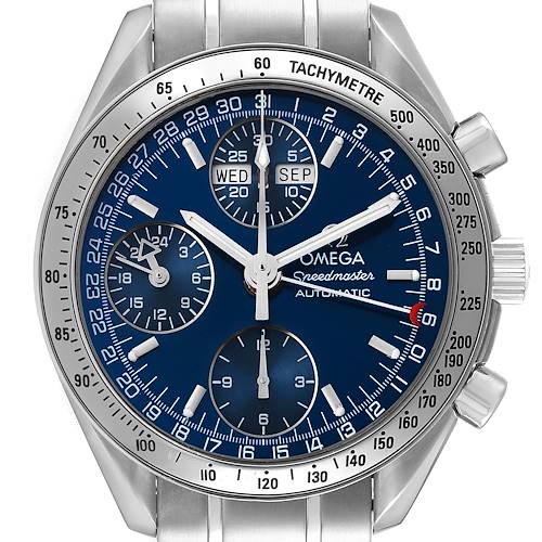 Photo of Omega Speedmaster Day-Date Blue Dial Steel Mens Watch 3523.80.00 Card