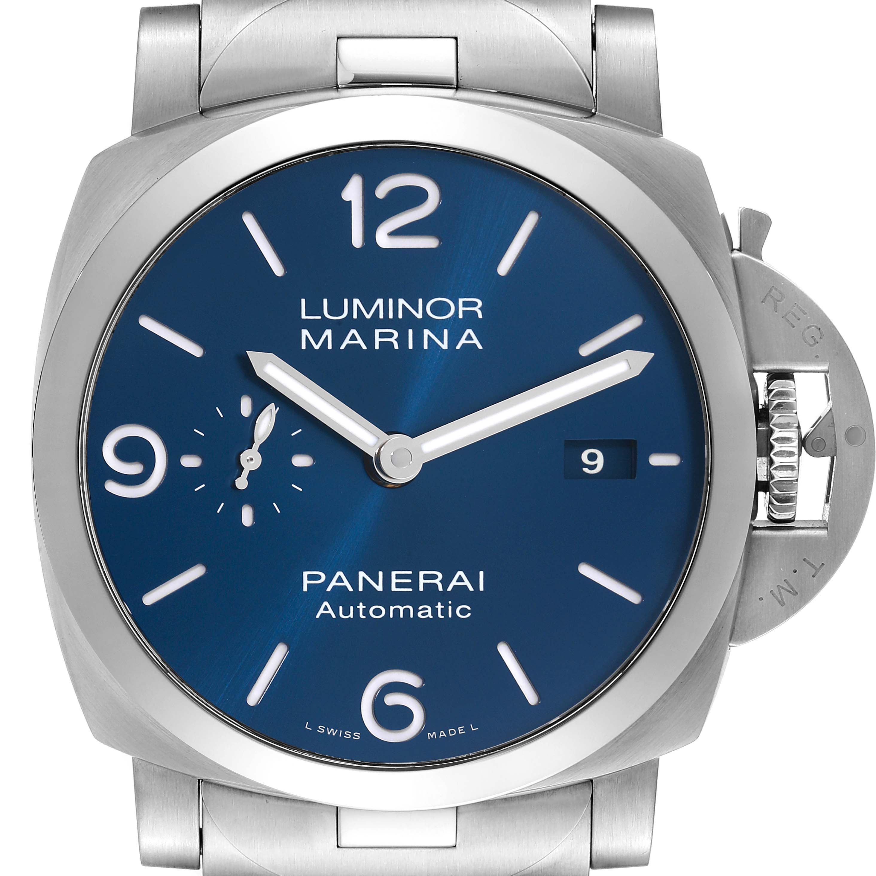 Panerai Luminor Marina Specchio Blu Steel Mens Watch