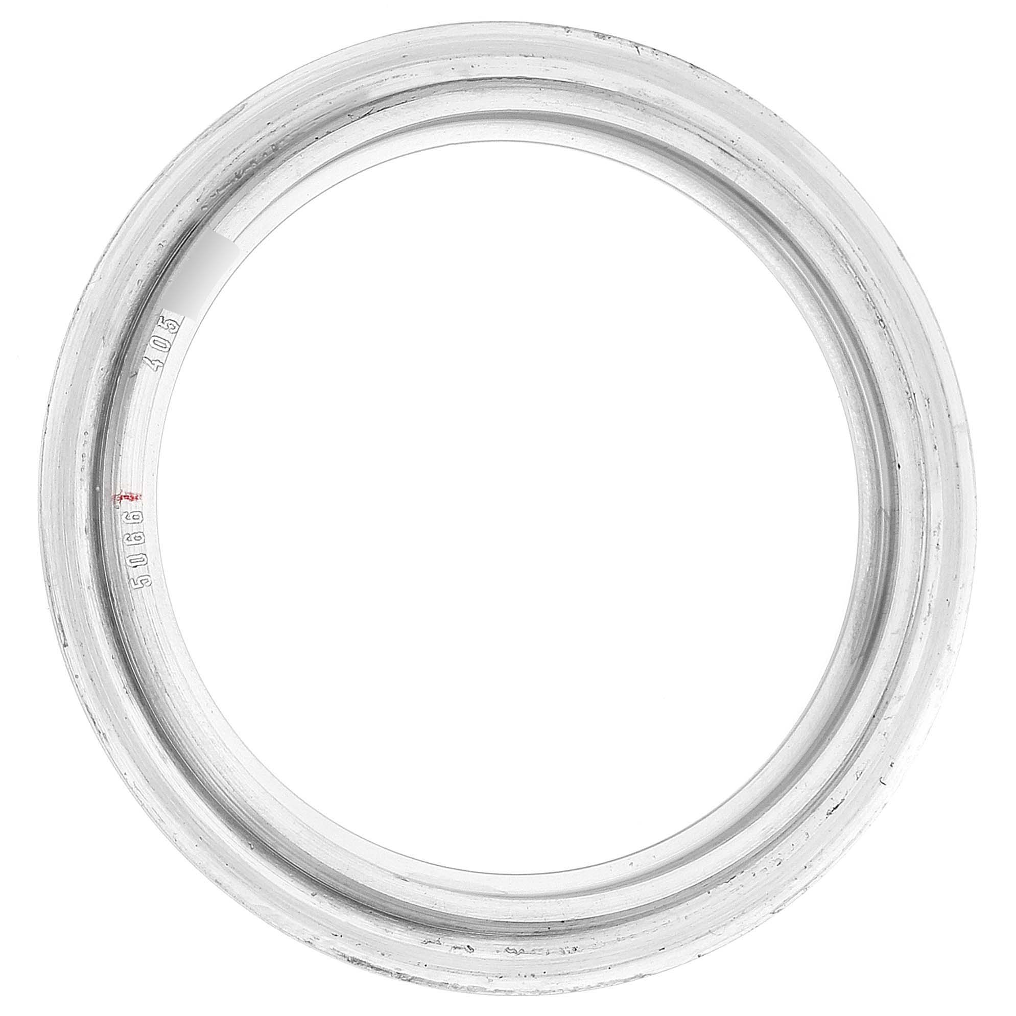 This image shows the bezel of a Patek Philippe Aquanaut 5066A Men's Stainless Steel Black Dial 5066A Men's Stainless Steel Black Dial watch viewed from the front.