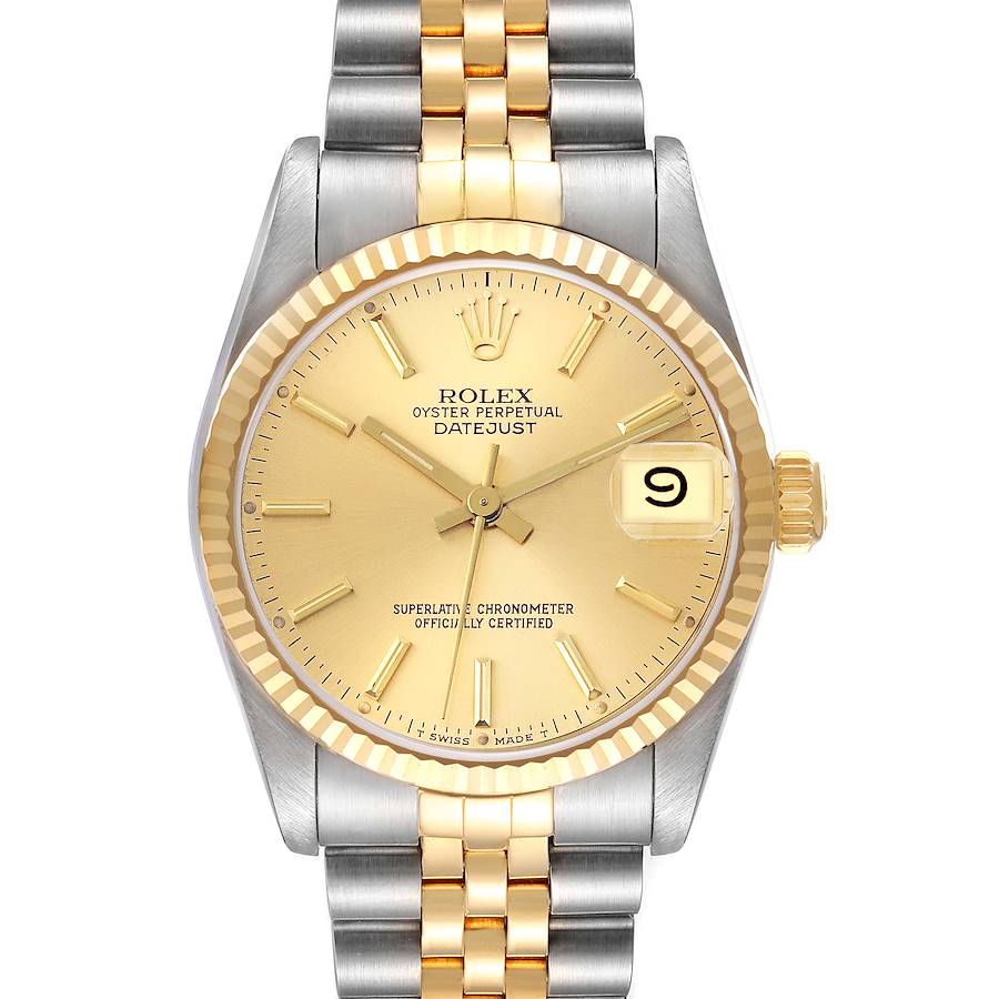 Rolex Datejust Midsize Steel Yellow Gold Ladies Watch 68273 Box Papers SwissWatchExpo