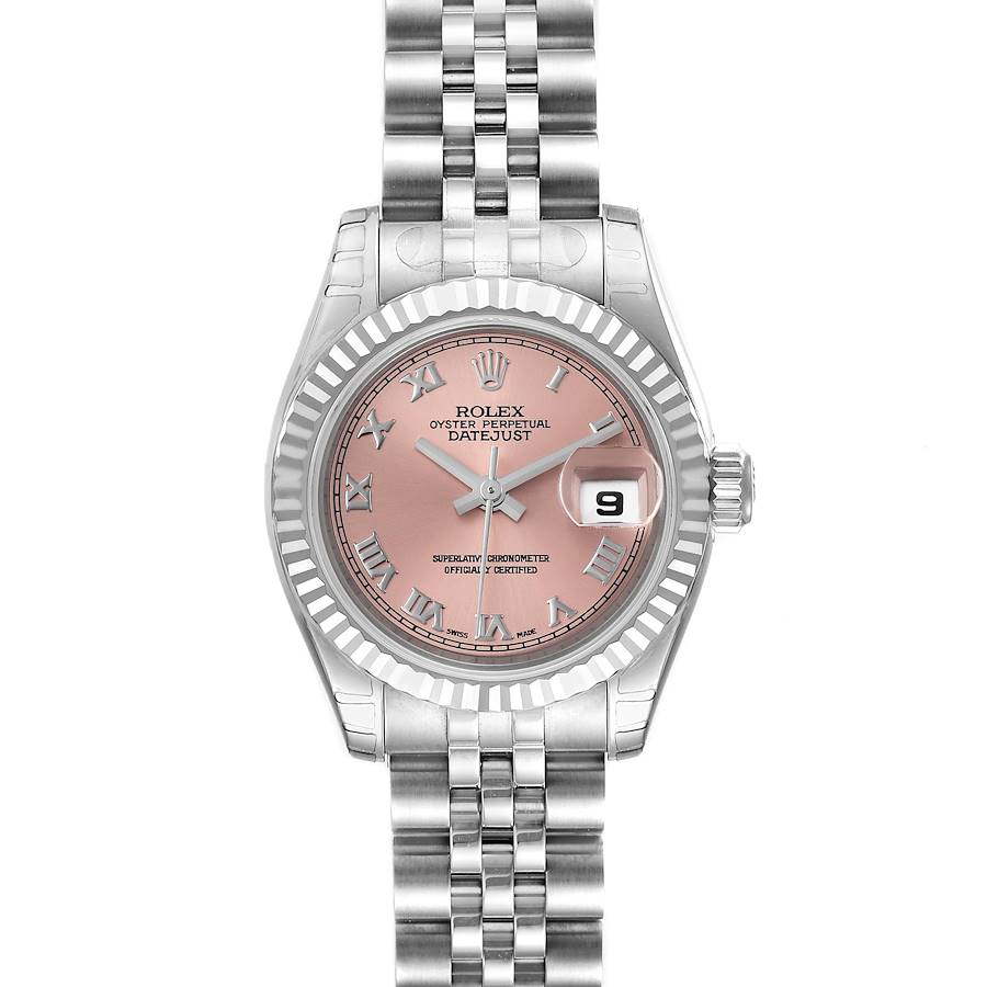 Rolex Datejust Steel White Gold Salmon Dial Ladies Watch 179174 Unworn SwissWatchExpo
