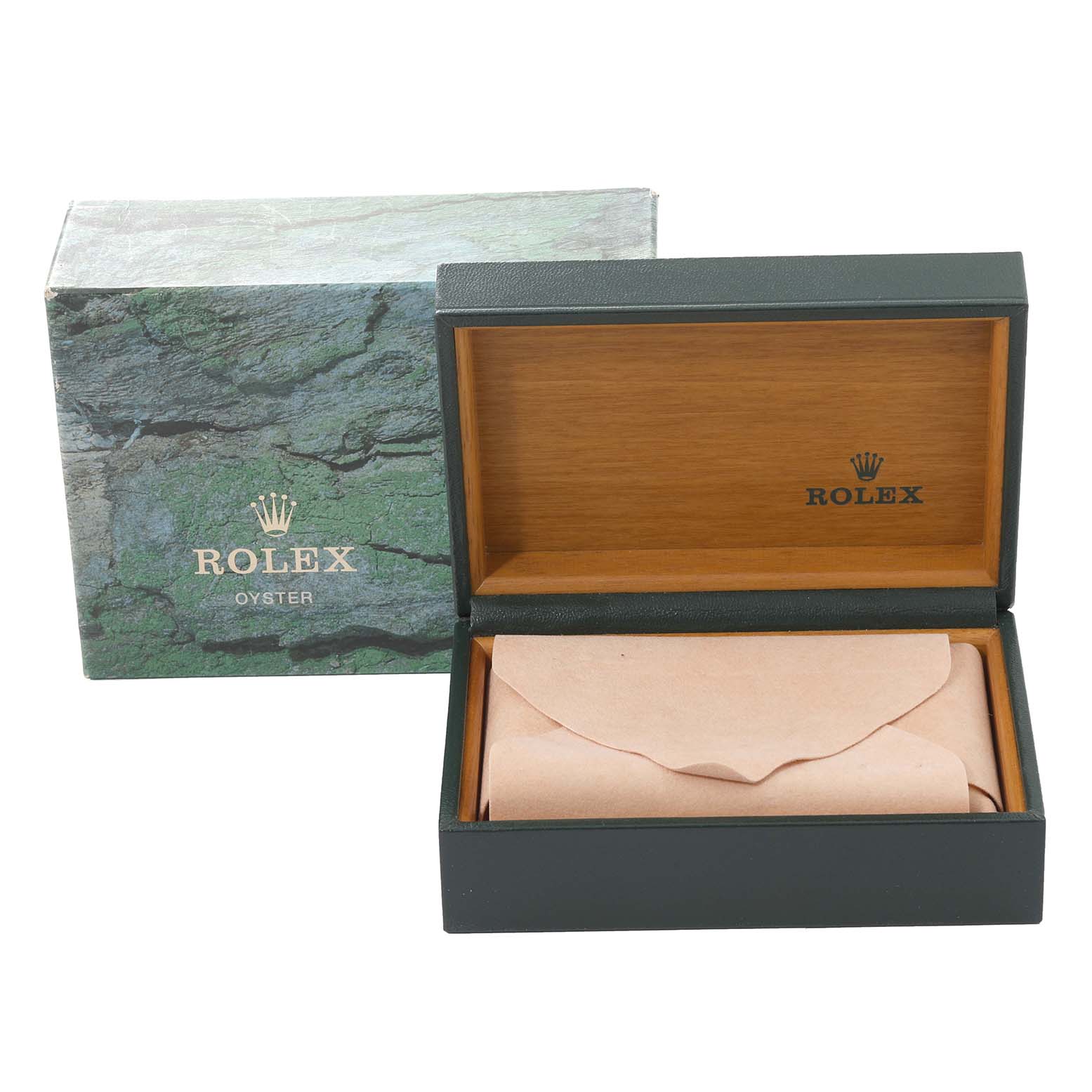 This image shows the box and packaging for a Rolex Turn-o-Graph 16263 Men's Steel and Gold (two tone) Blue Dial 16263 Men's Steel and Gold (two tone) Blue Dial watch, including an open inner box.