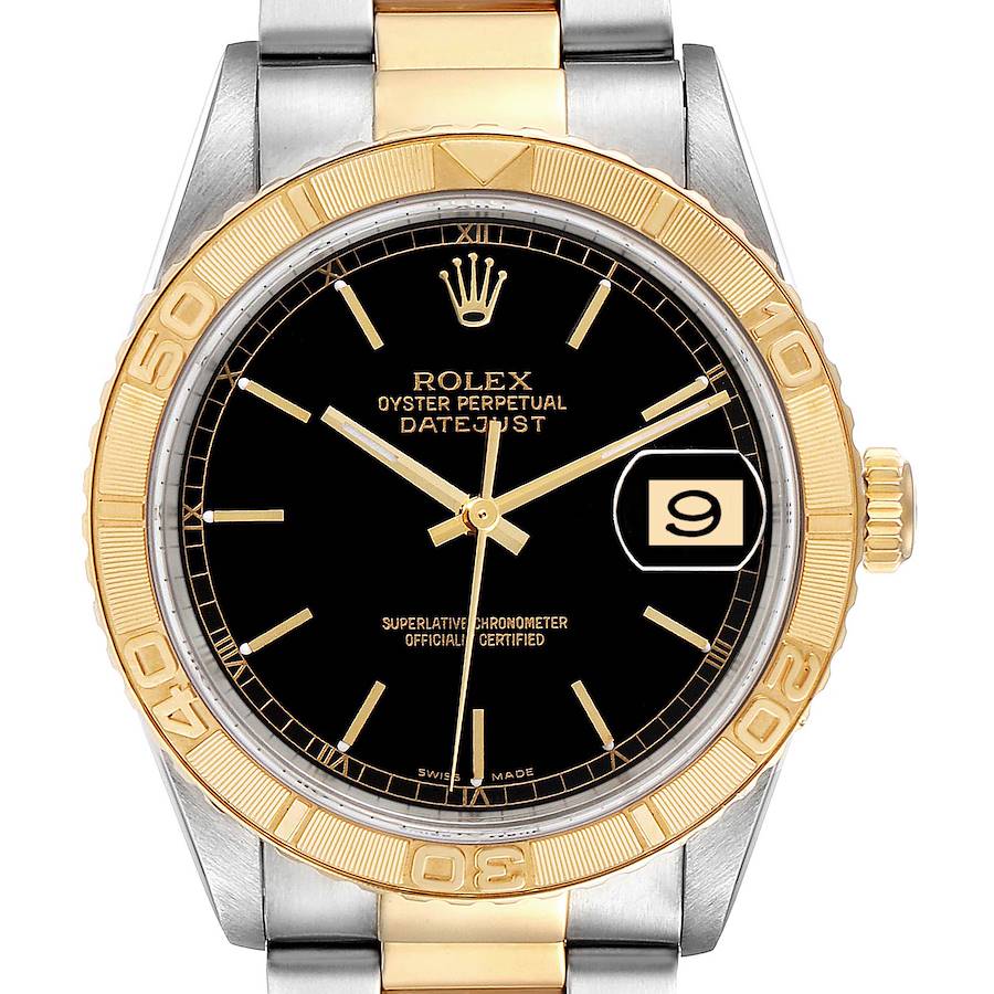 Rolex Datejust Turnograph Steel Yellow Gold Mens Watch 16263 Box SwissWatchExpo