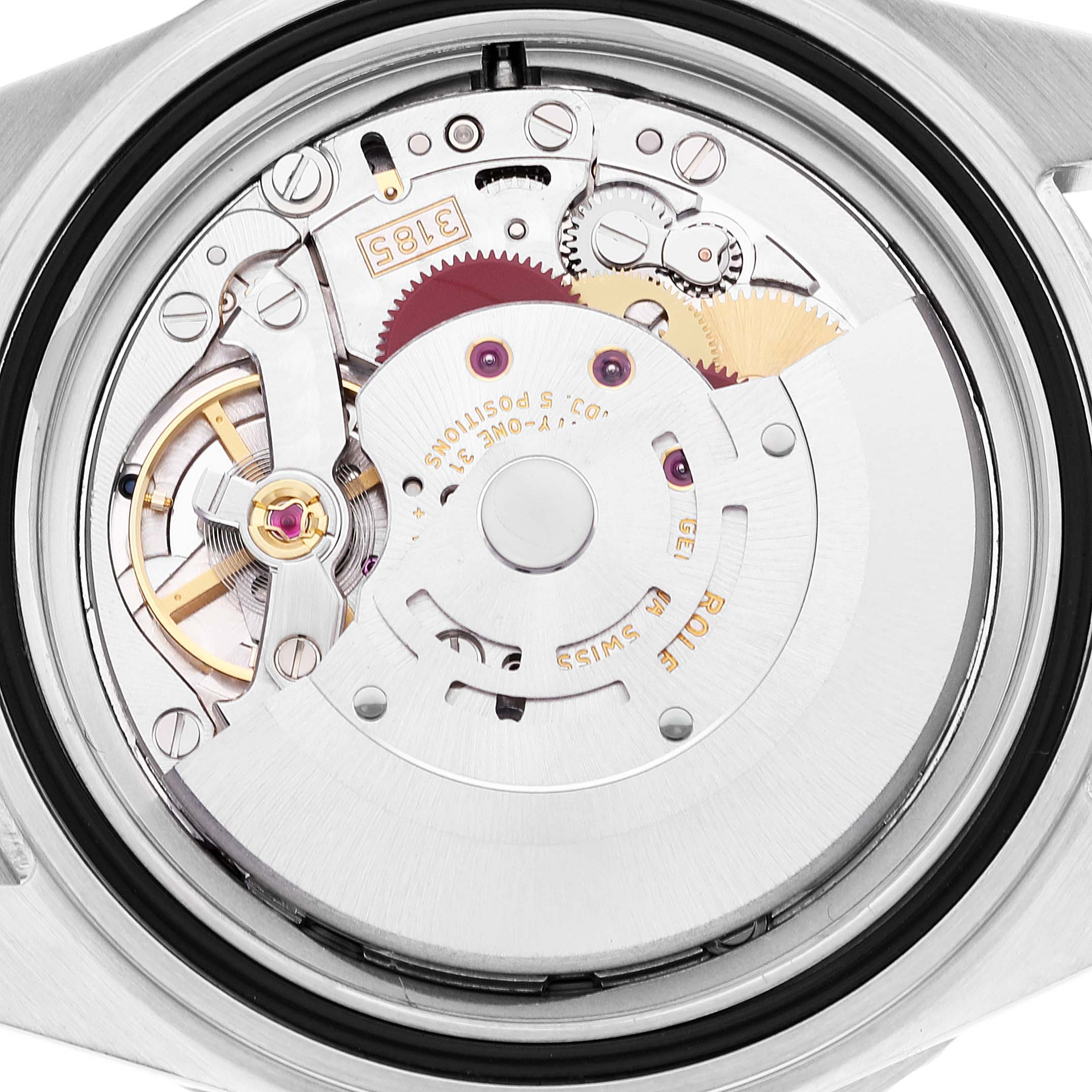 This image shows a close-up of the movement mechanism of a Rolex GMT-Master 16710 Men's Stainless Steel Black Dial 16710 Men's Stainless Steel Black Dial watch from the back angle.