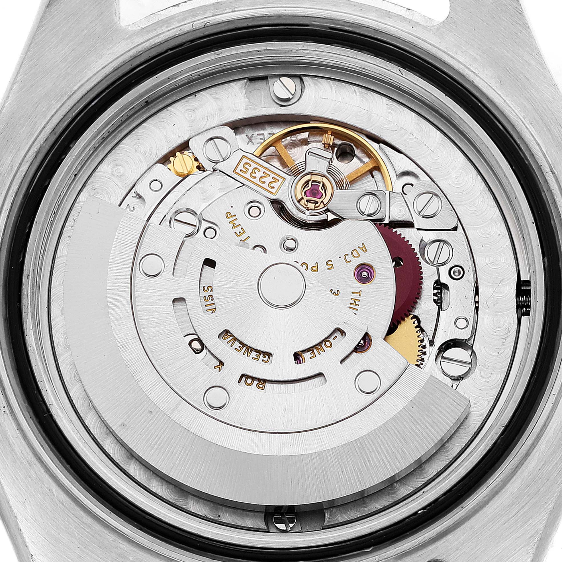 The image shows the internal mechanism of a Rolex Yacht-Master 168622 Men's Stainless Steel Silver Dial 168622 Men's Stainless Steel Silver Dial watch, viewed from the back without the case cover.