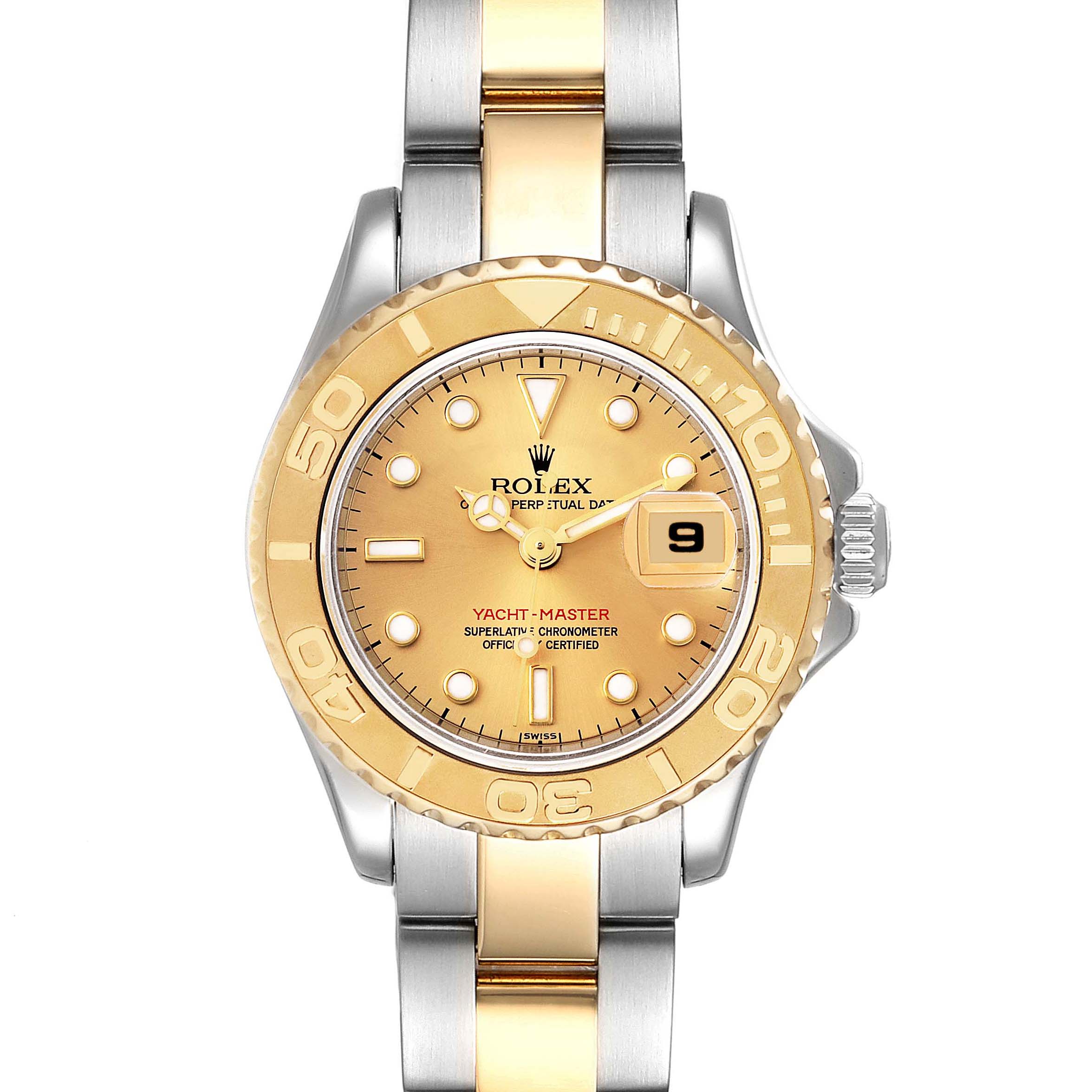 Rolex Yachtmaster Steel 18K Yellow Gold Ladies Watch 169623 Box Papers ...