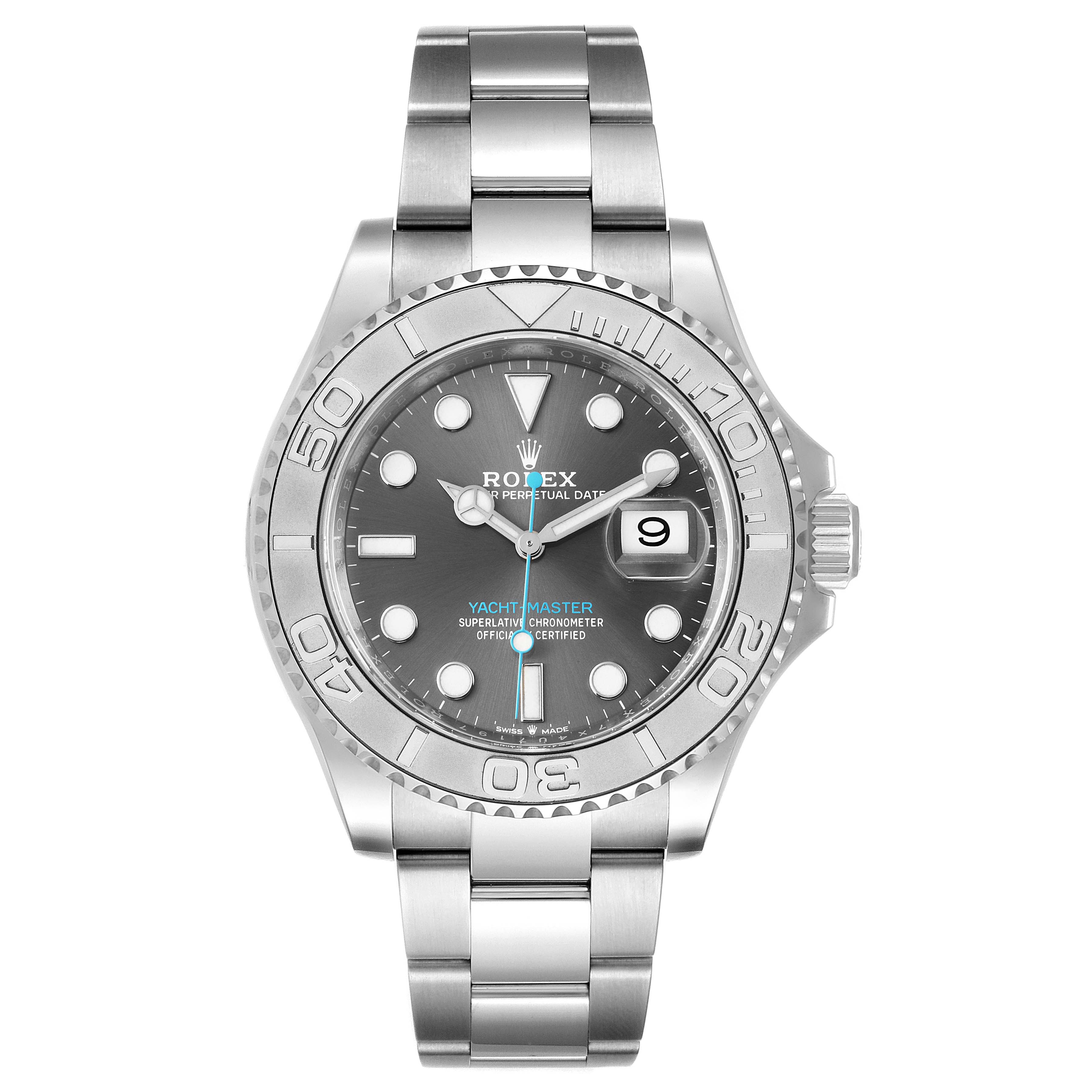 Rolex Yachtmaster Steel Platinum Rhodium Dial Mens Watch 126622 ...