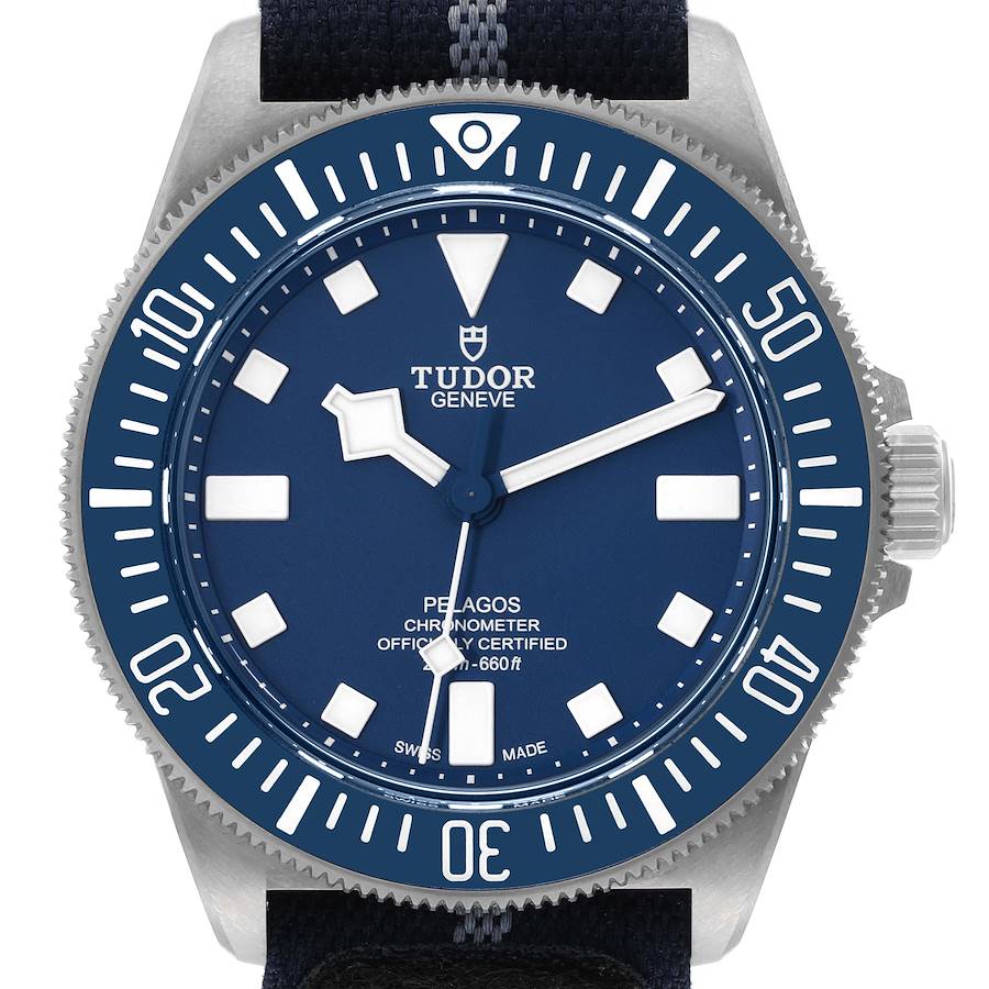 Tudor Pelagos FXD Blue Dial Automatic Titanium Mens Watch 25707 Unworn SwissWatchExpo