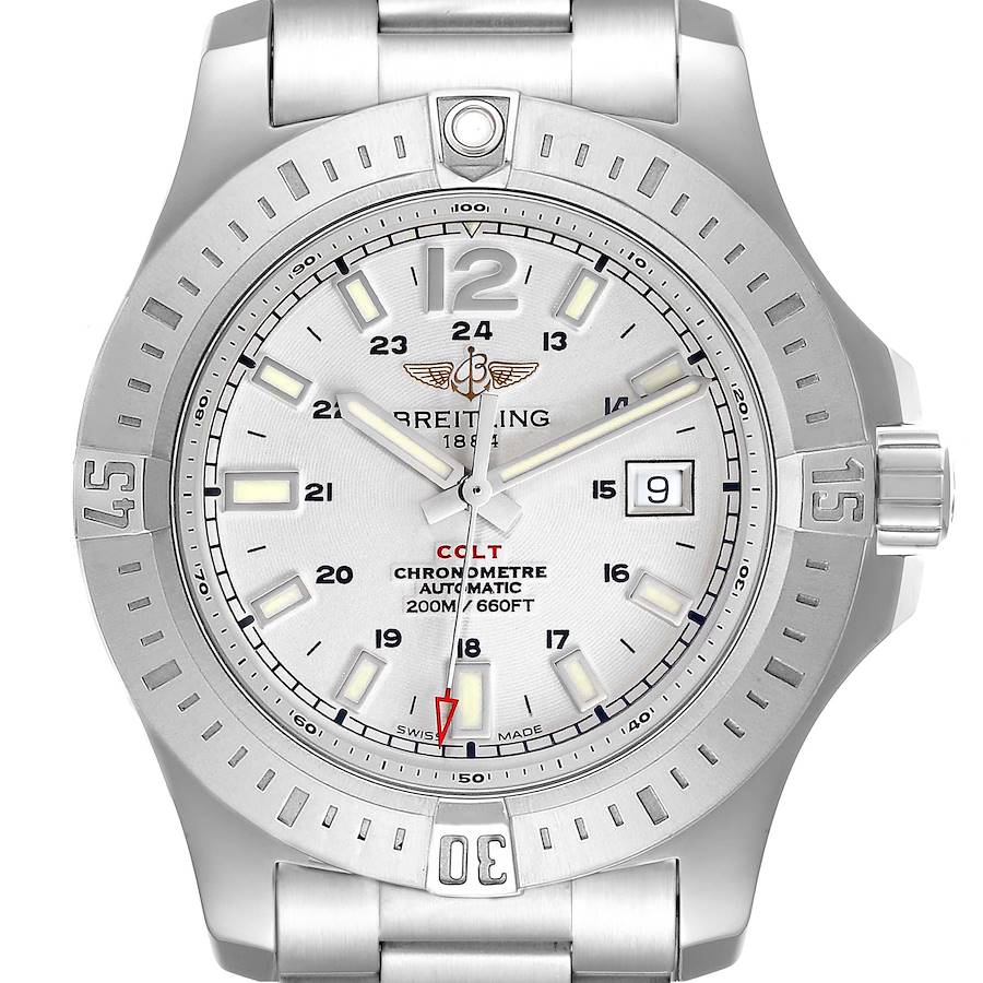 Breitling Colt White Dial Automatic Steel Mens Watch A17388 SwissWatchExpo