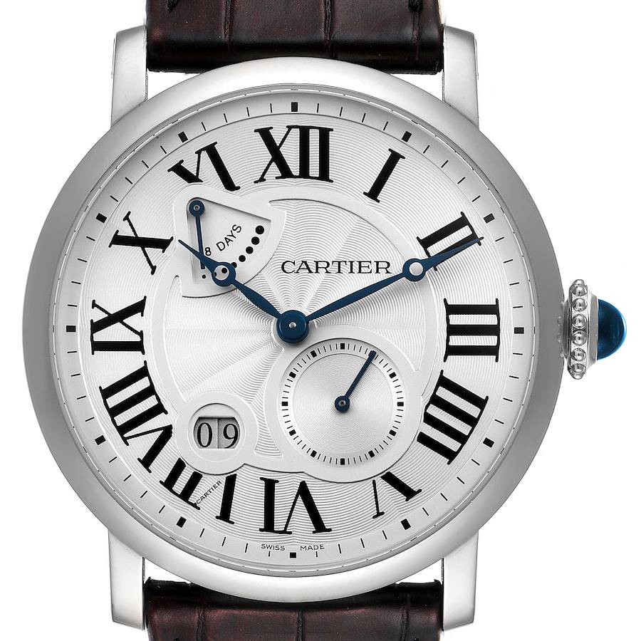 Cartier Rotonde Silver Dial White Gold Mens Watch W1556202 SwissWatchExpo
