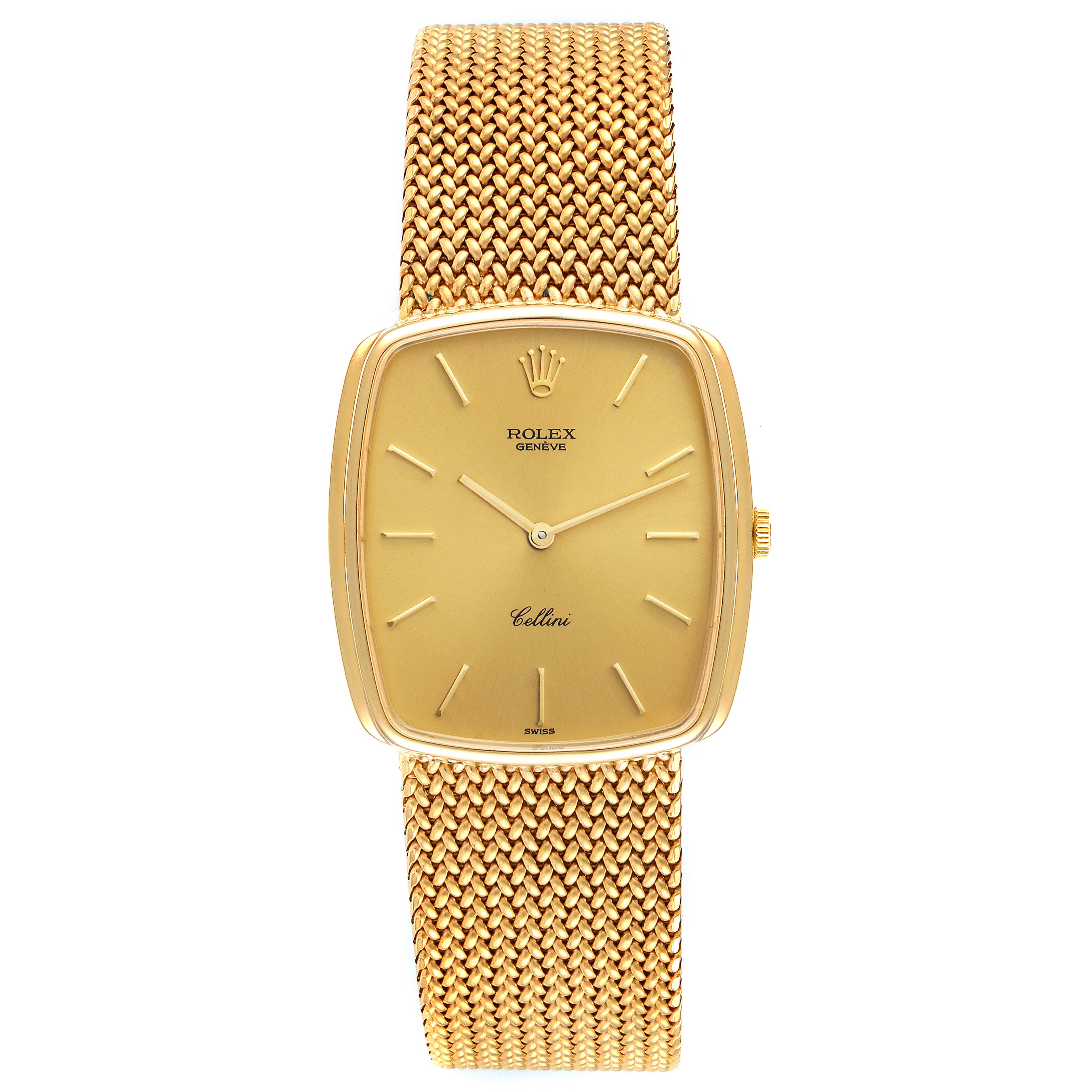 Rolex Cellini Vintage 18k Yellow Gold Champagne Dial Mens Watch 4086 ...