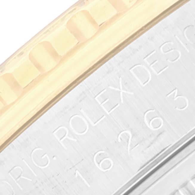 This image shows a macro angle of the Turn-o-Graph Rolex
s engraved side and bezel.