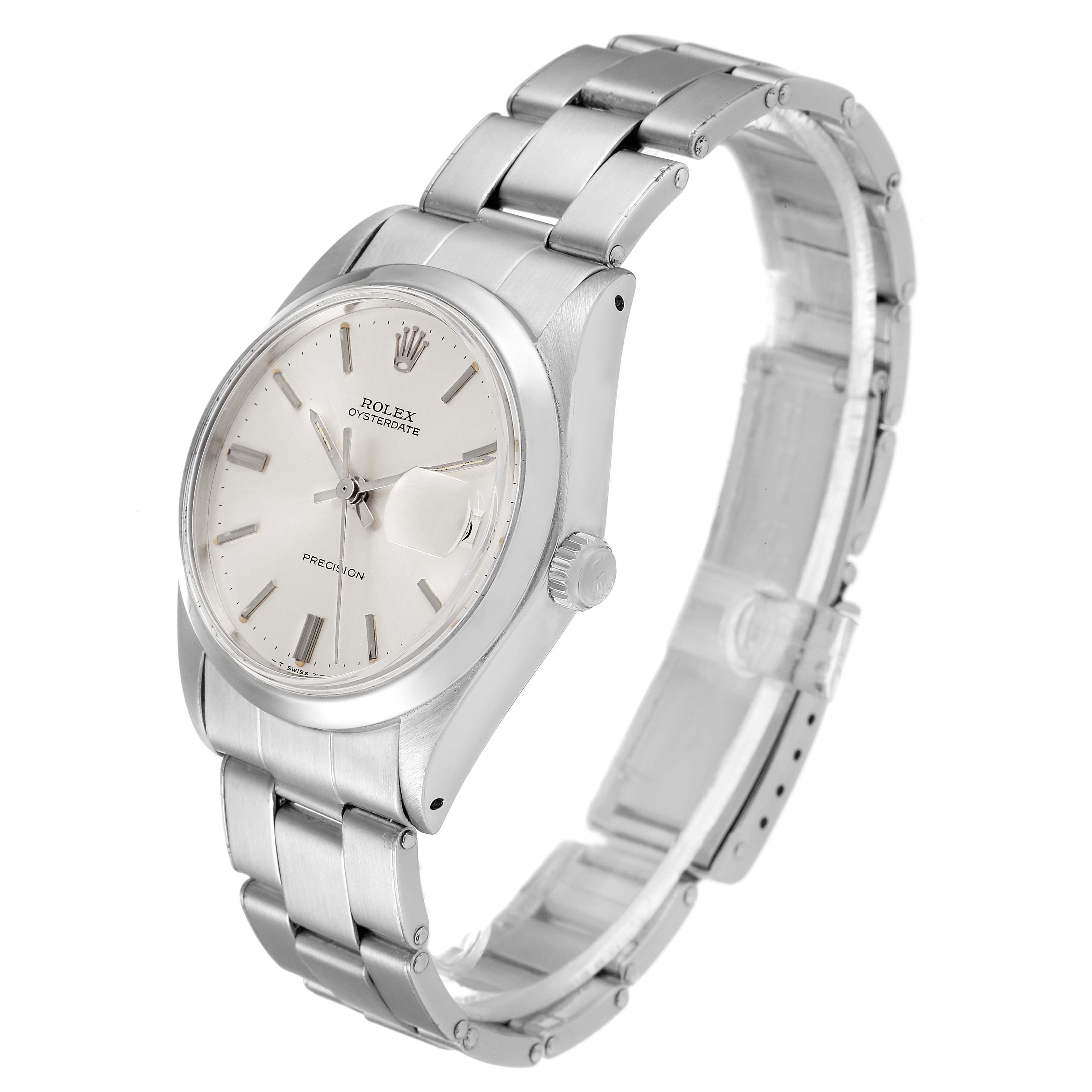 This Rolex Vintage Collection 6694 Men
s Stainless Steel Silver Dial 6694 Men
s Stainless Steel Silver Dial model is shown at a three-quarter angle, highlighting the face, bezel, crown, and bracelet.