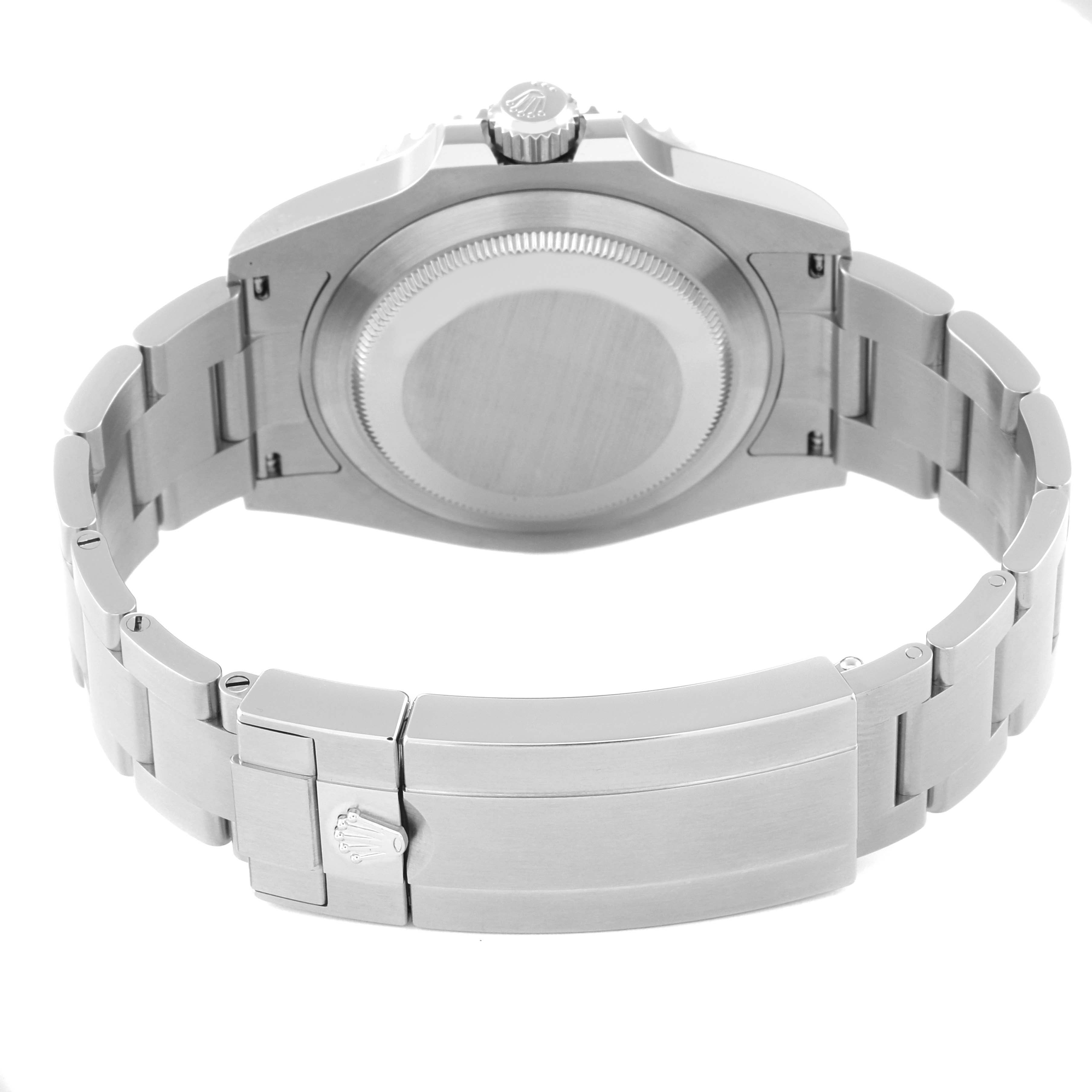 This image displays the back view of a Rolex Submariner 126610LV Men
s Stainless Steel Black Dial 126610LV Men
s Stainless Steel Black Dial, highlighting the case back, bracelet, and clasp.