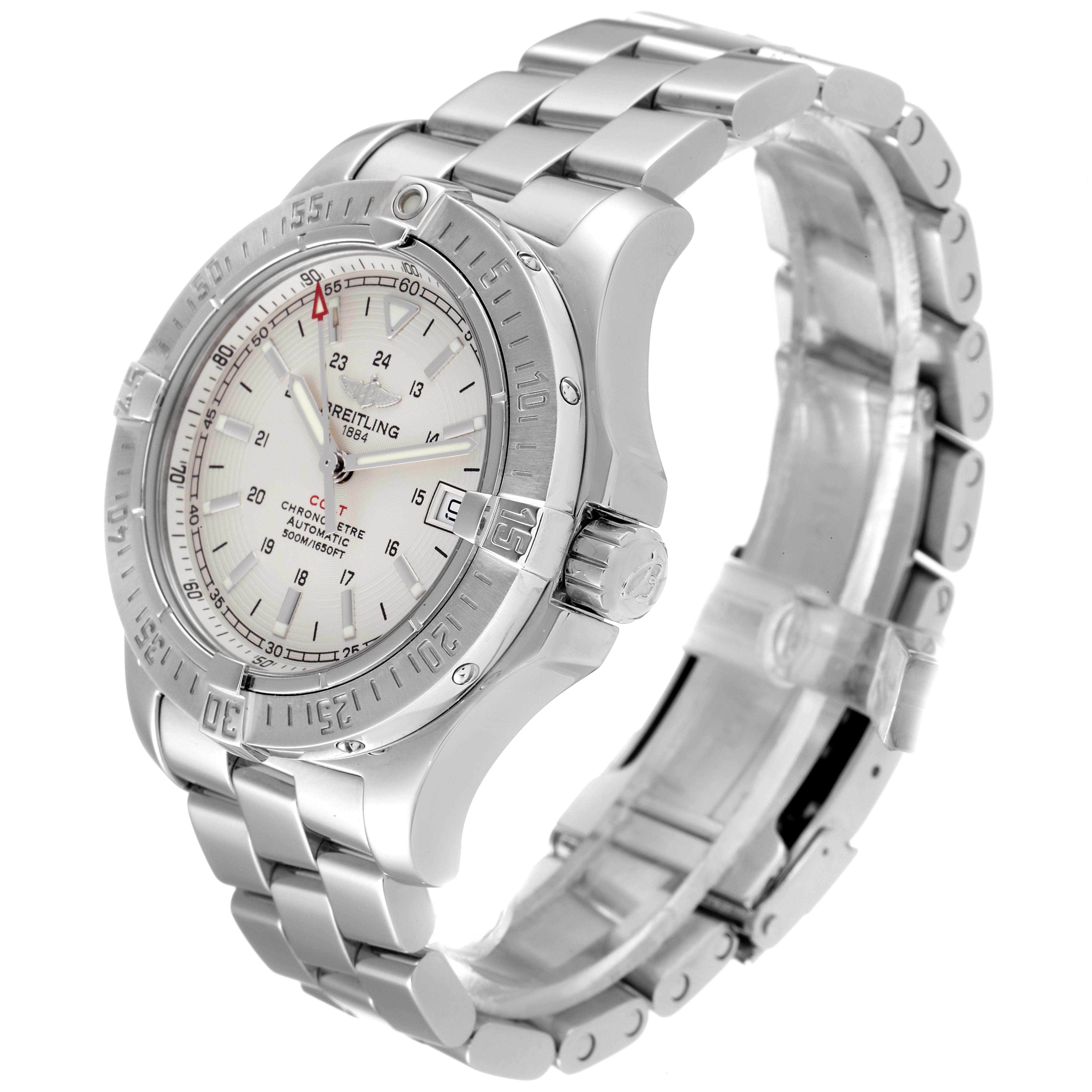 Breitling Colt Silver Dial Automatic Steel Mens Watch A17380 ...