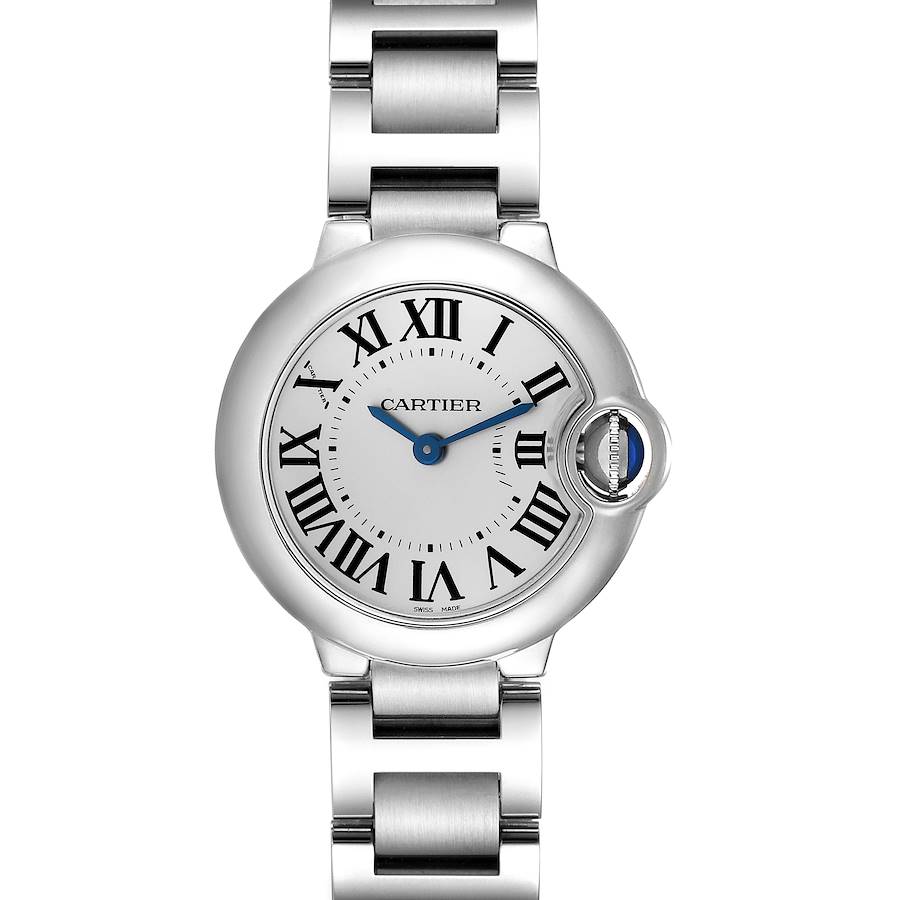 Cartier Ballon Bleu Silver Dial Quartz Steel Ladies Watch W69010Z4 Box Papers SwissWatchExpo