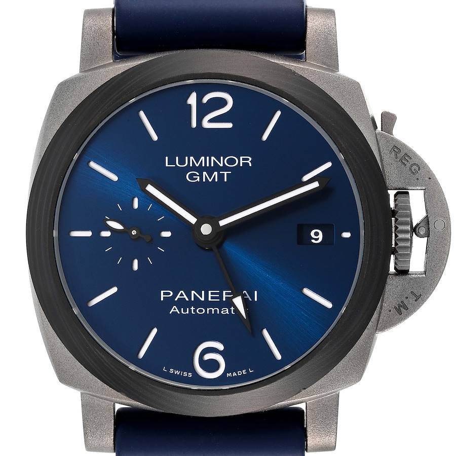 Panerai Luminor GMT 42mm Blue Dial Titanium Watch PAM01279 Box Papers SwissWatchExpo