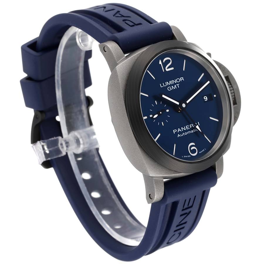 Panerai Luminor GMT 42mm Blue Dial Titanium Watch PAM01279 Box