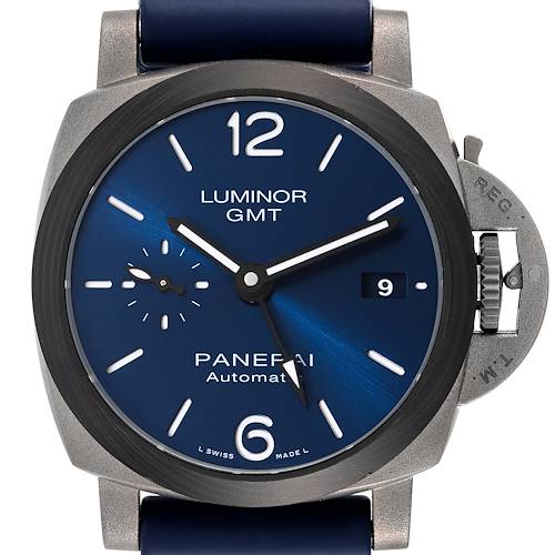 Photo of Panerai Luminor GMT 42mm Blue Dial Titanium Watch PAM01279 Box Papers