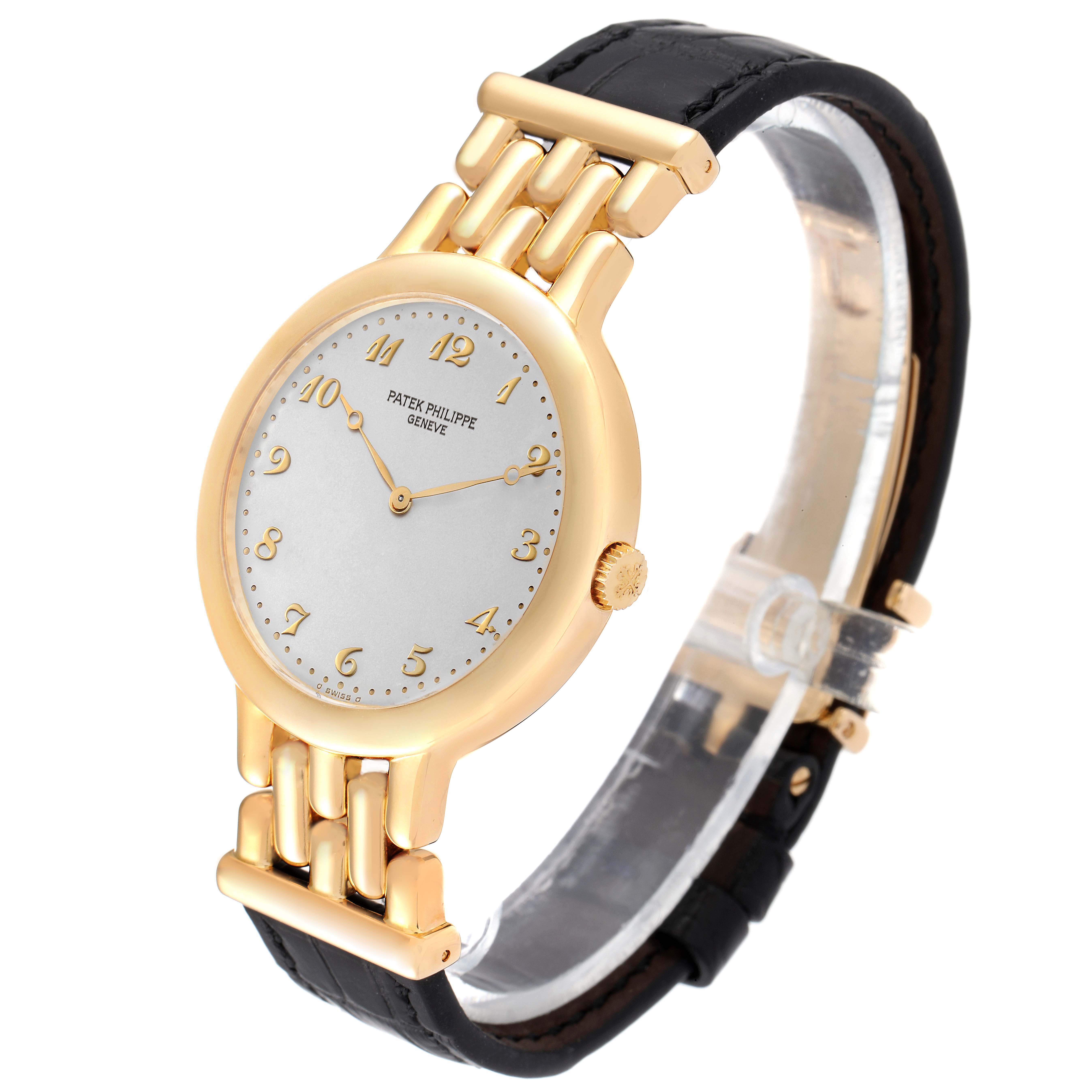 Patek Philippe Calatrava Silver Dial Yellow Gold Mens Watch 3915 ...