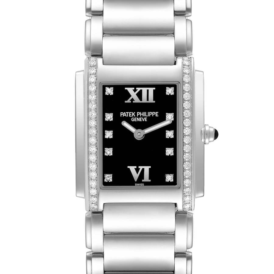 Patek Philippe Twenty-4 Black Diamond Dial Steel Ladies Watch 4910 SwissWatchExpo