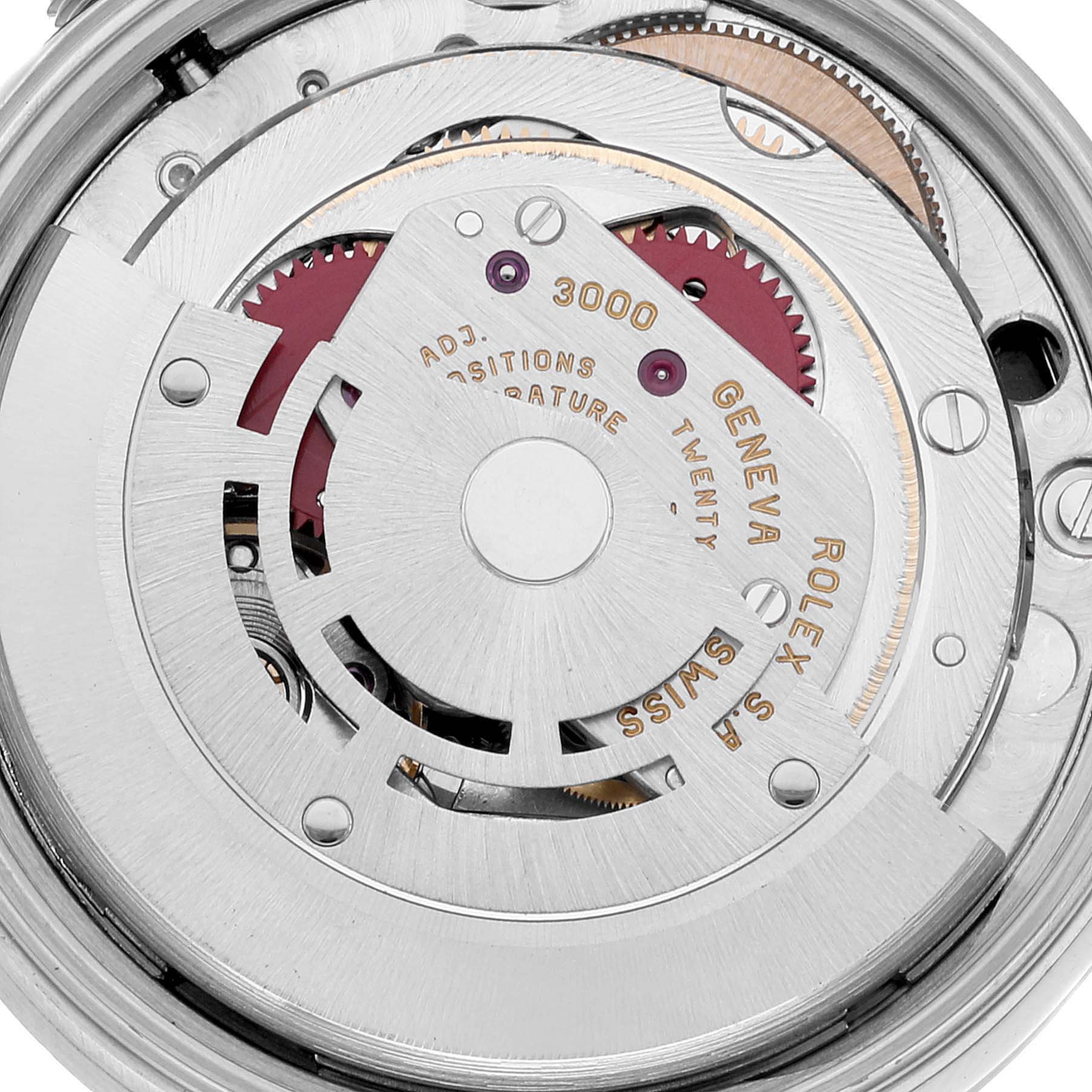 This image shows the internal mechanism and components of a Rolex Air-King 14010 Men's Stainless Steel Black Dial 14010 Men's Stainless Steel Black Dial watch model, viewed from the back.