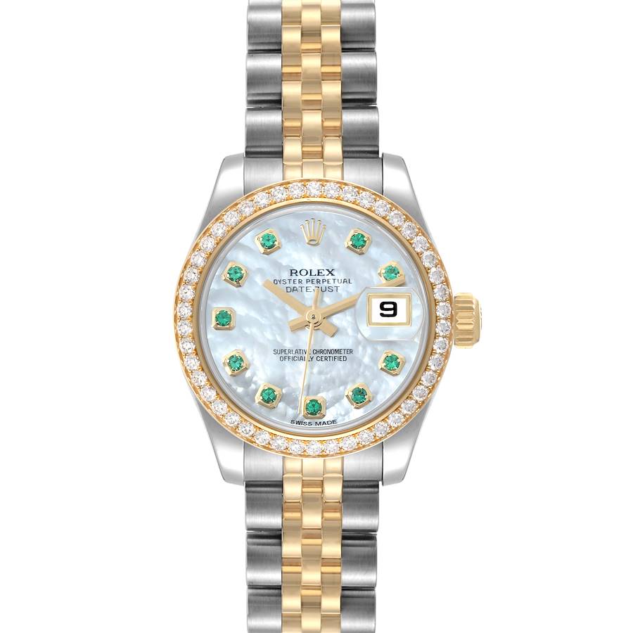 Rolex Datejust 26 Steel Yellow Gold Mother of Pearl Diamond Ladies Watch 179383 Box Card SwissWatchExpo