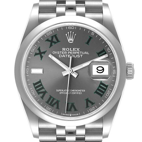 Photo of Rolex Datejust 36 Grey Green Wimbledon Dial Steel Mens Watch 126200 Unworn