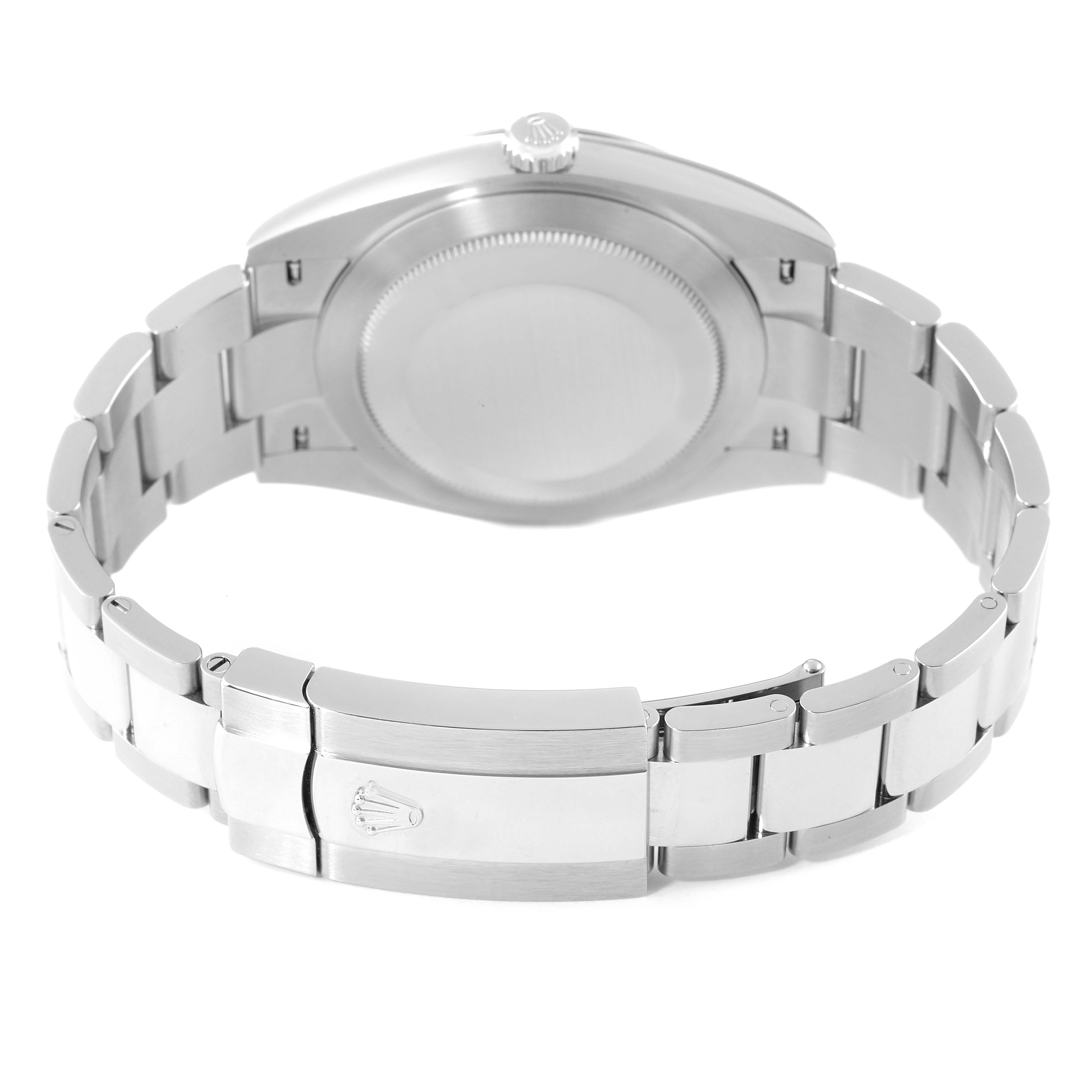 The image shows the back and bracelet clasp of a Rolex Datejust 41 126300 Men's Stainless Steel Blue Dial 126300 Men's Stainless Steel Blue Dial watch.