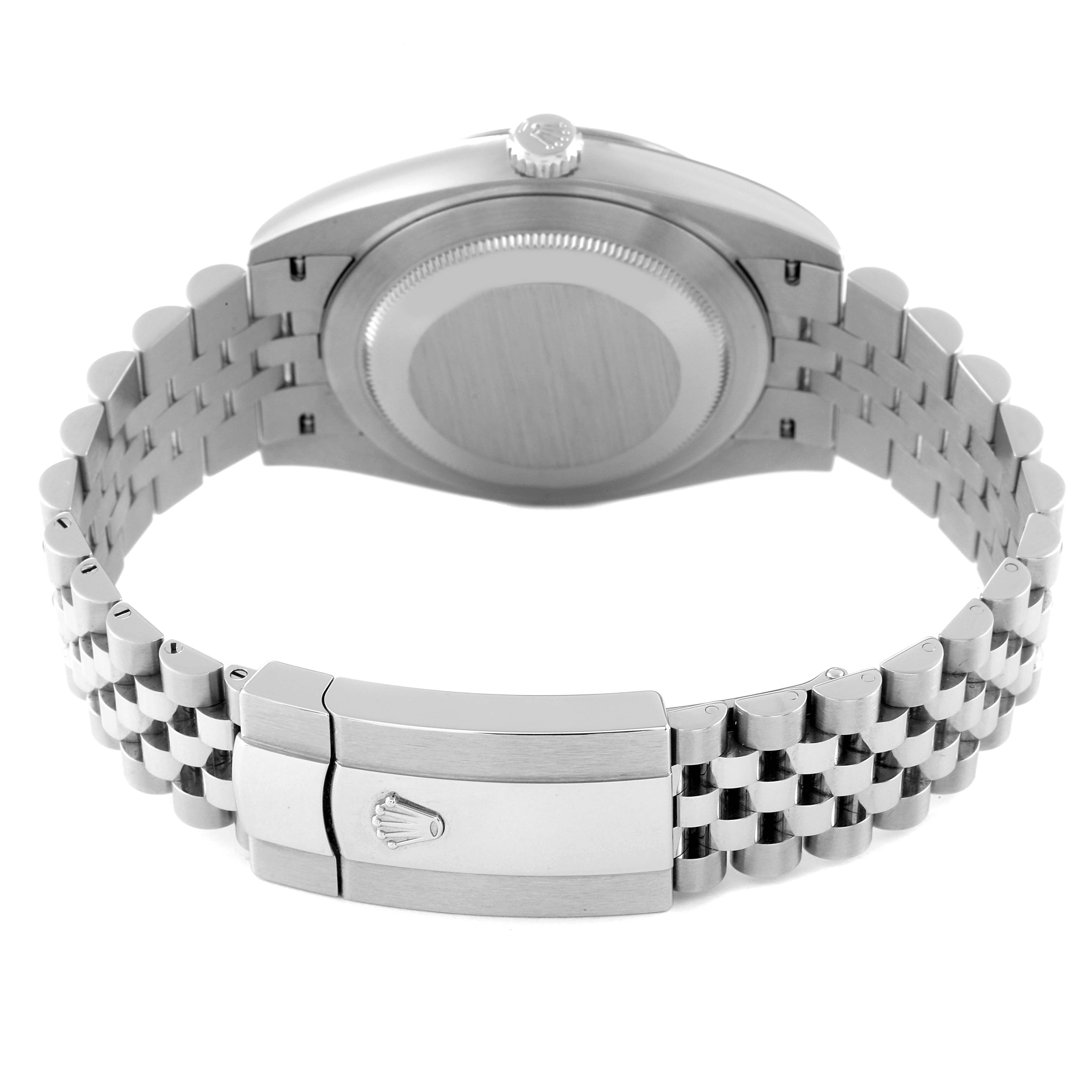 This image shows the back side and bracelet clasp of the Rolex Datejust 41 126334 Men's Stainless Steel Blue Dial 126334 Men's Stainless Steel Blue Dial watch.