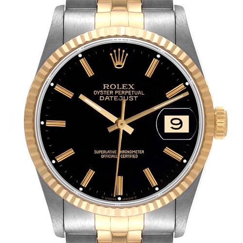 Photo of Rolex Datejust Stainless Steel Yellow Gold Mens Watch 16233