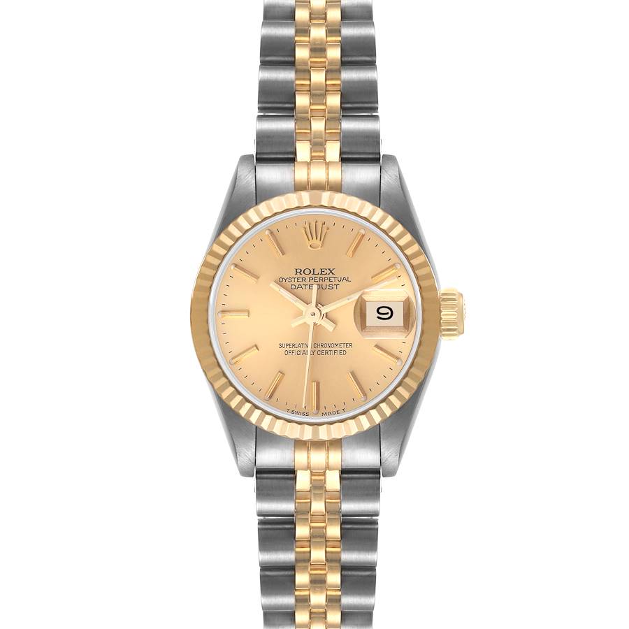 Rolex Datejust Steel Yellow Gold Fluted Bezel Ladies Watch 69173 SwissWatchExpo