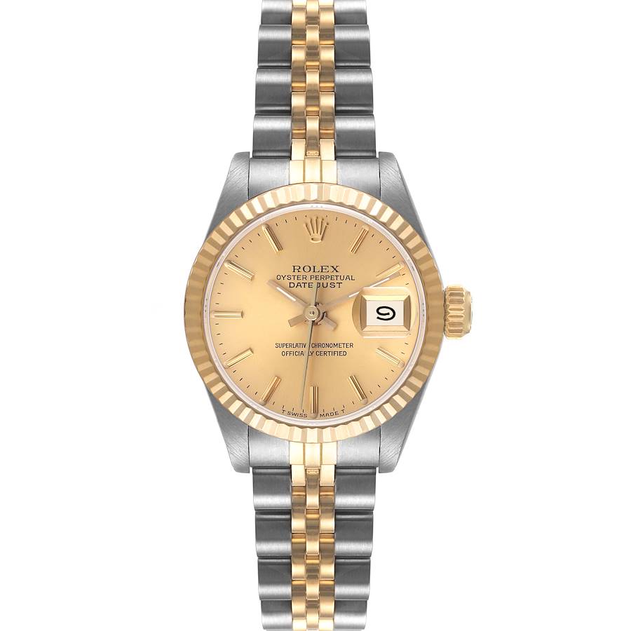 Rolex Datejust Steel Yellow Gold Fluted Bezel Ladies Watch 69173 SwissWatchExpo