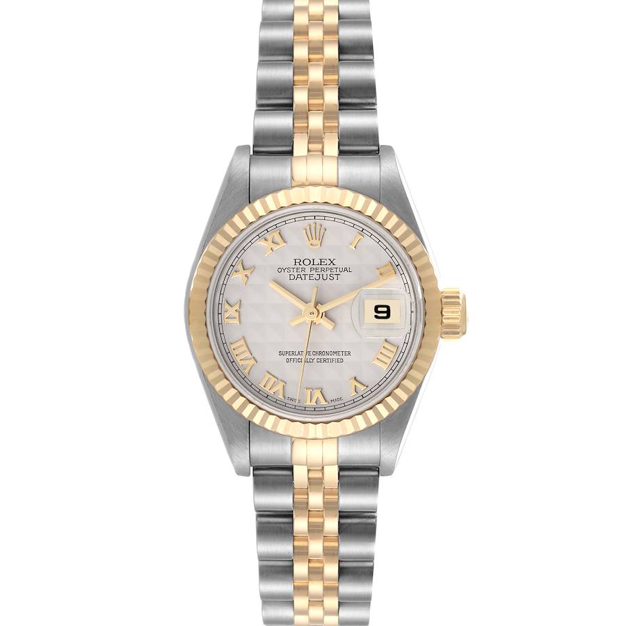 Rolex Datejust Steel Yellow Gold Pyramid Dial Ladies Watch 79173 Box Papers SwissWatchExpo