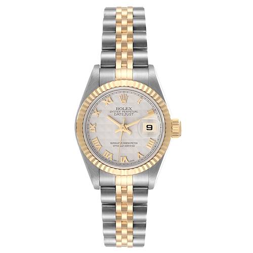 Photo of Rolex Datejust Steel Yellow Gold Pyramid Dial Ladies Watch 79173 Box Papers