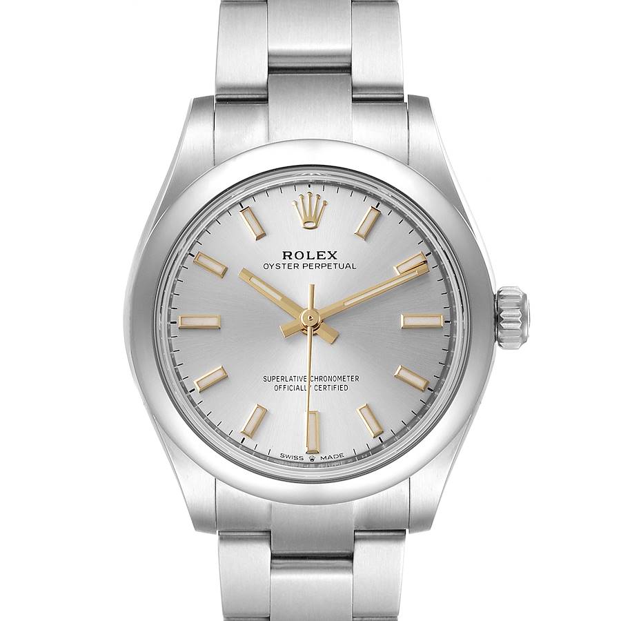 Rolex Midsize 31mm Silver Dial Automatic Steel Ladies Watch 277200 Unworn SwissWatchExpo
