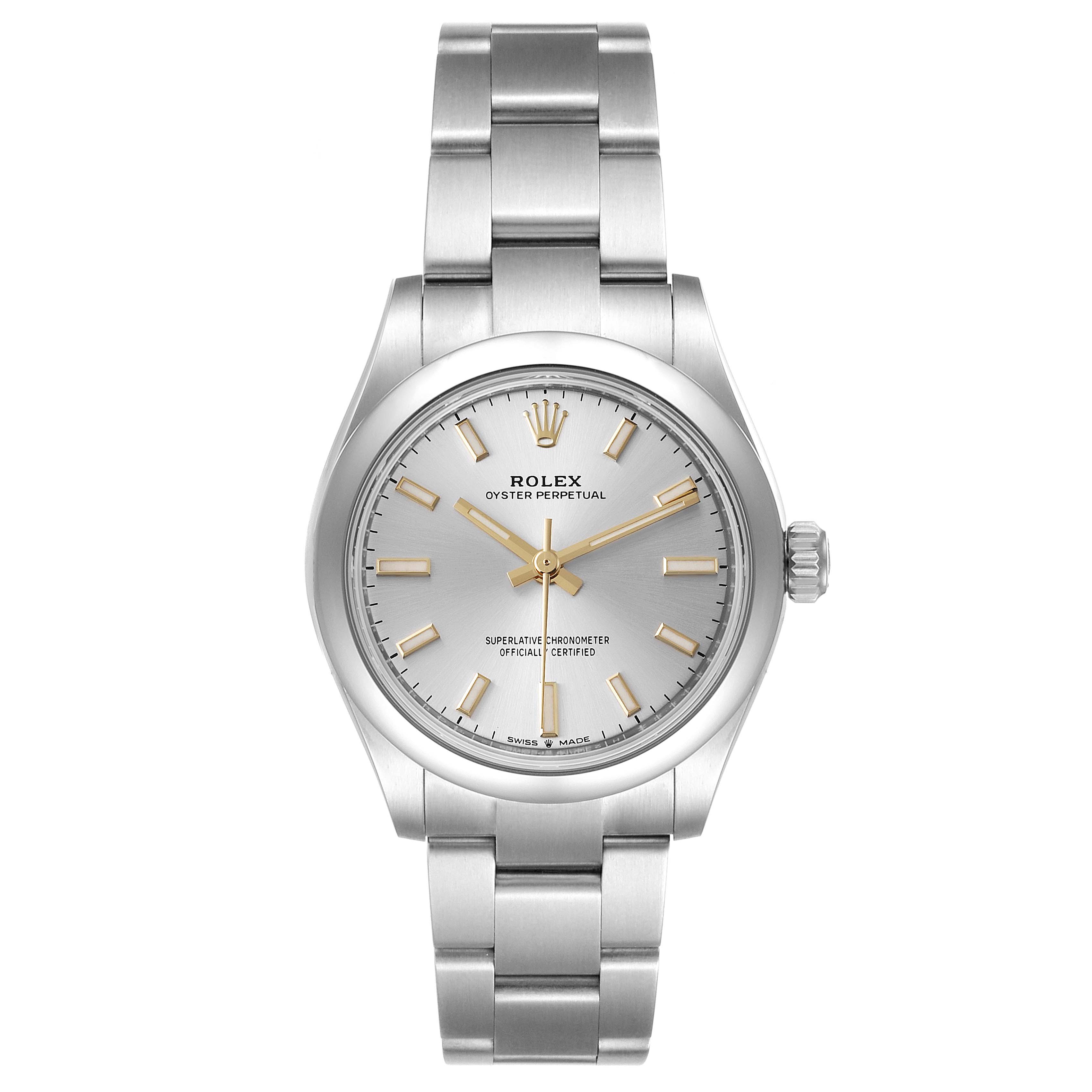 Rolex Midsize 31mm Silver Dial Automatic Steel Ladies Watch 277200 ...