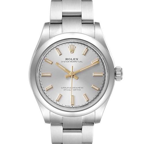 Photo of Rolex Midsize 31mm Silver Dial Automatic Steel Ladies Watch 277200 Unworn