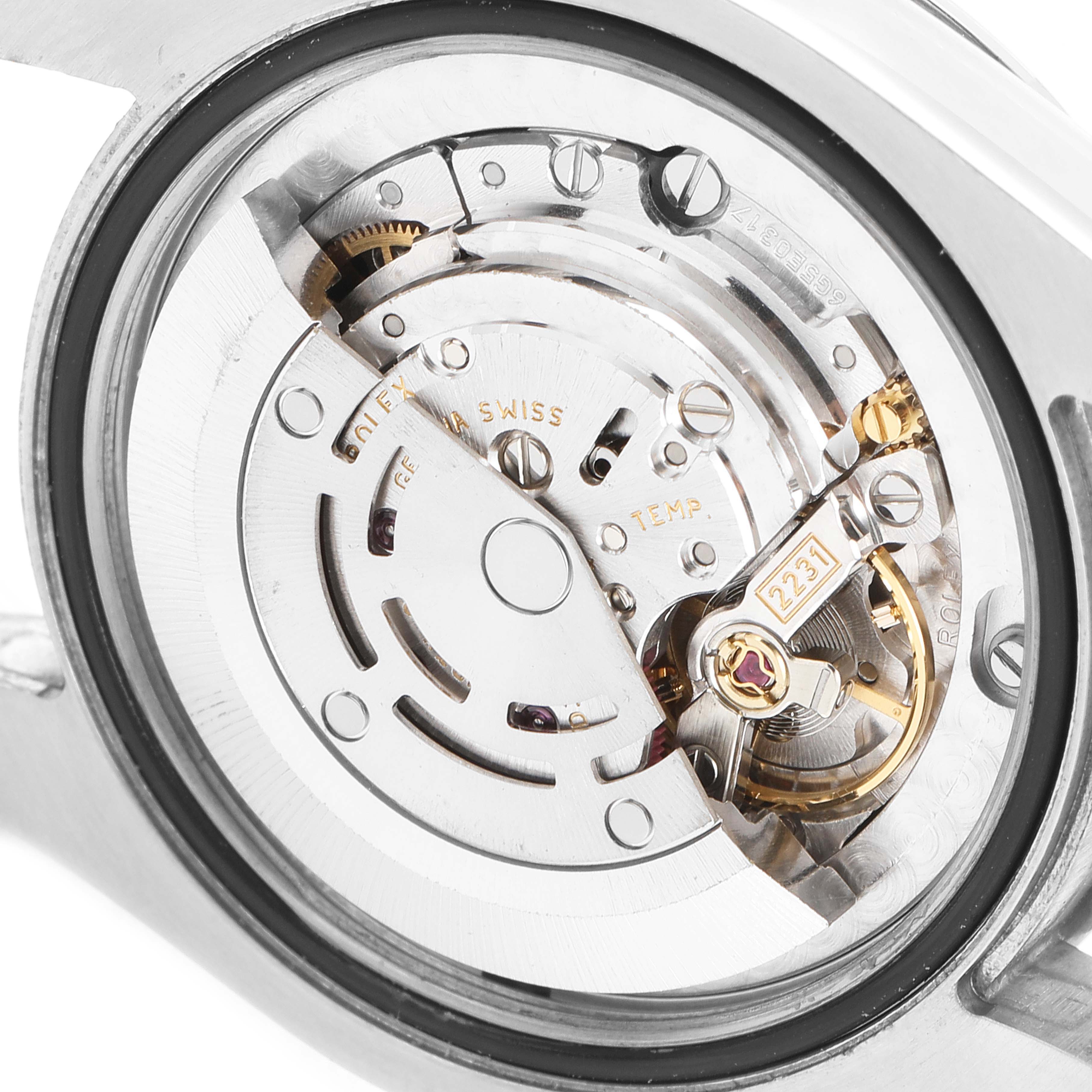 The image shows the internal mechanism of a Rolex Mid-Size 177200 Women's Stainless Steel Black Dial 177200 Women's Stainless Steel Black Dial watch, viewed from the back with its case removed.