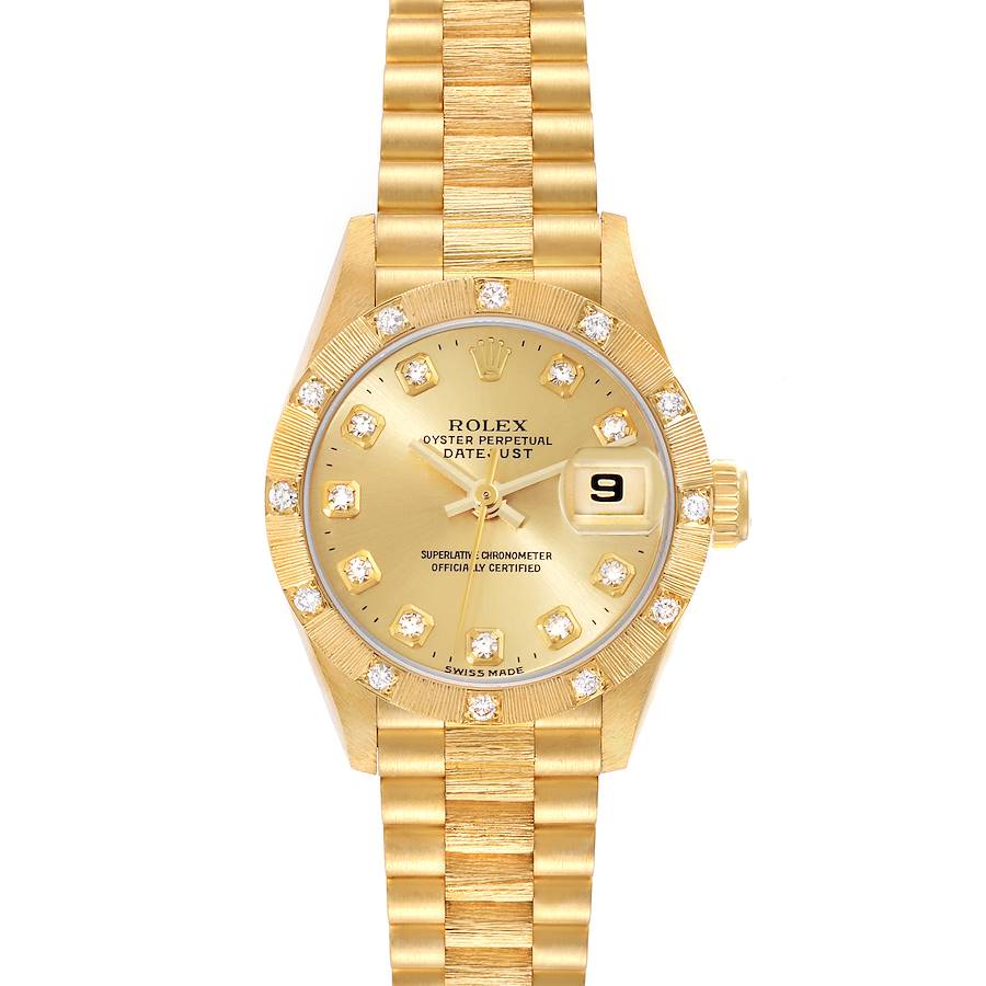 Rolex President Datejust Yellow Gold Diamond Ladies Watch 69288 SwissWatchExpo
