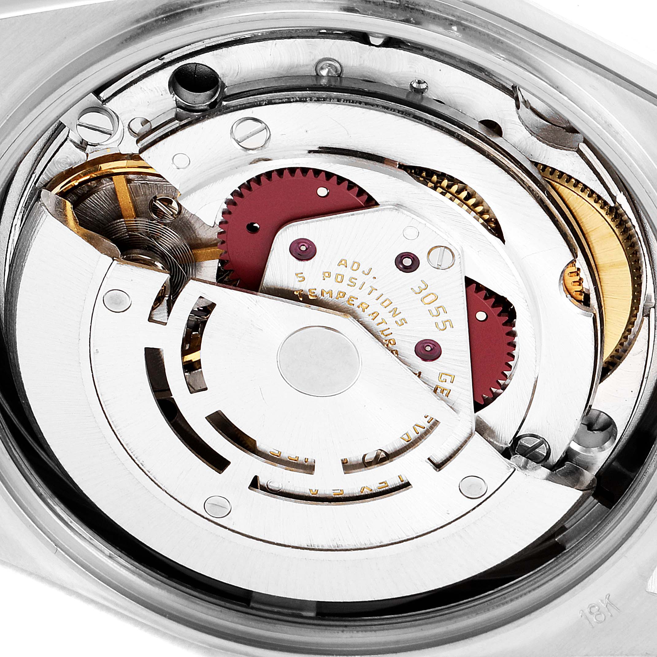 This image shows the intricate internal mechanism of the Rolex President 18039B Men's White Gold Brown Dial 18039B Men's White Gold Brown Dial model watch.