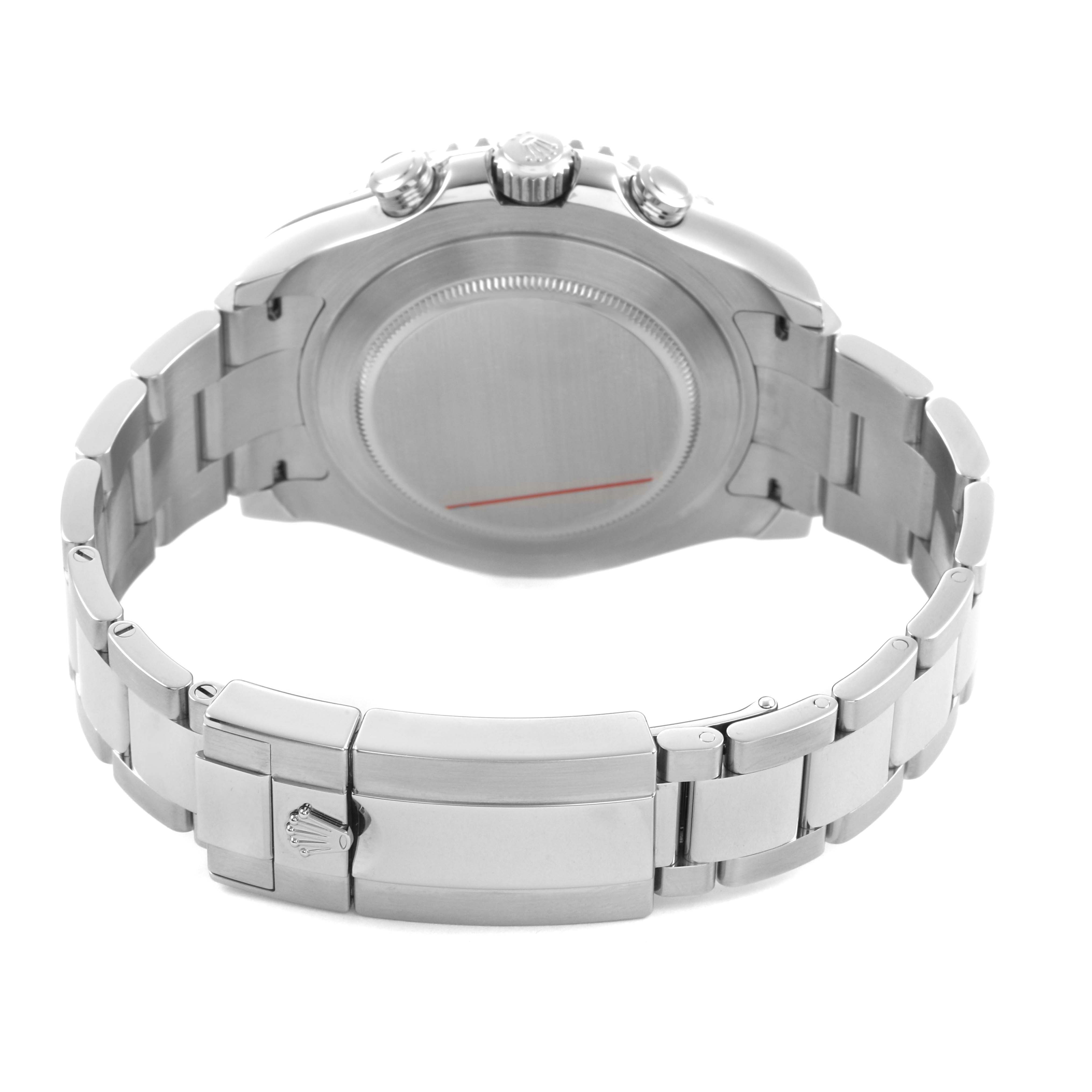 The Rolex Yacht-Master 116680 Men's Stainless Steel White Dial is shown from the back, highlighting the clasp, bracelet, and case back.