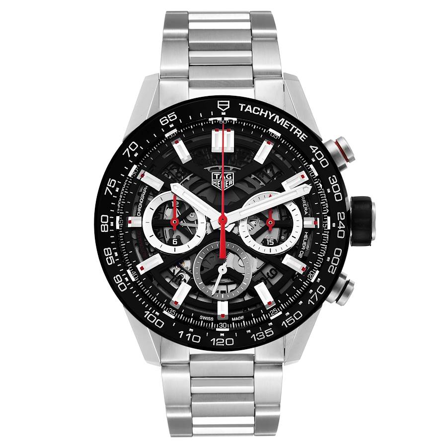 Tag Heuer Carrera Chronograph Skeleton Dial Mens Watch CBG2010 Box