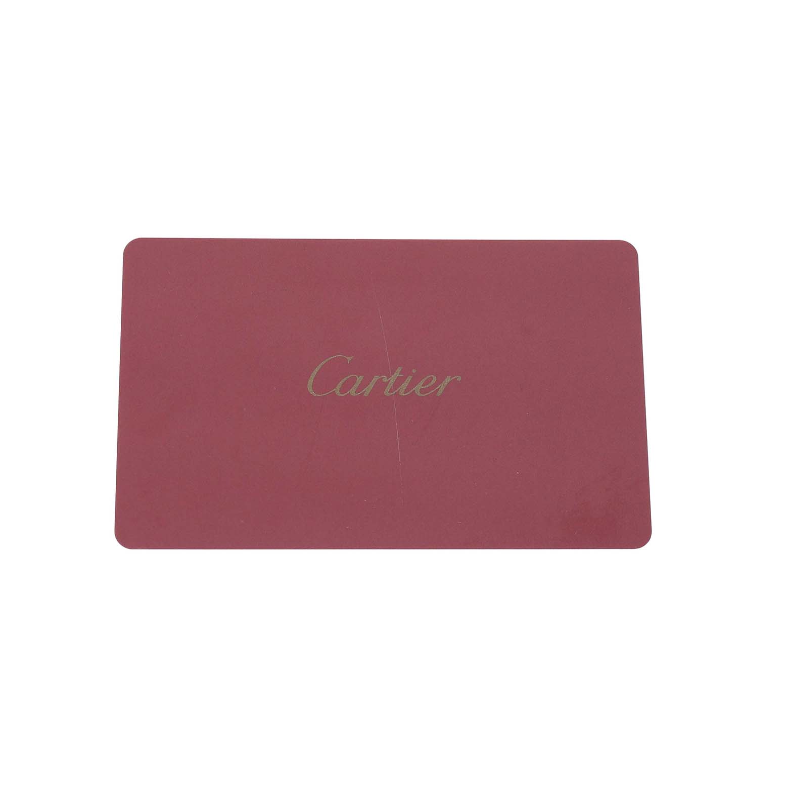 The image shows a Cartier Tank Americaine W2607456 Women's Rose Gold Silver Dial accessory card, featuring the Cartier logo.